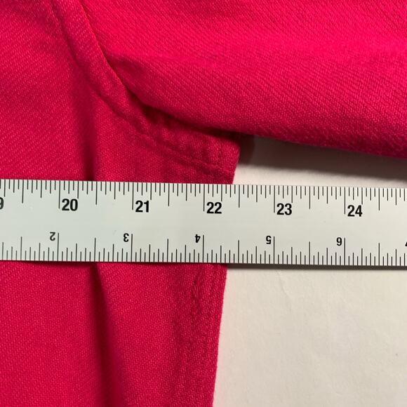 Zara L Mens Cotton Button Front Shirt Bold Magenta Short Sleeve Breathable - Picture 7 of 10